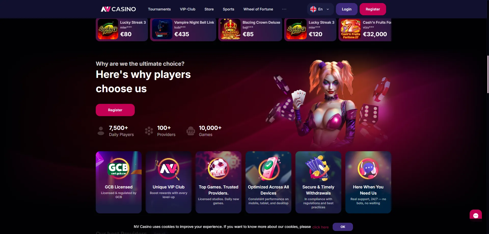 NV Casino bonusser og kampagner – velkomstpakke og free spins til danske spillere